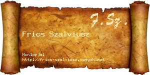 Frics Szalviusz névjegykártya